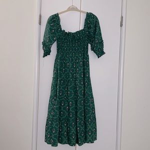 NWT Hill house nesli nap dress - emerald trellis